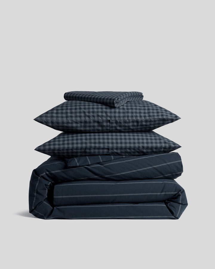 Brushed Cotton Venice Set - Dusk Check/Stripe F/Q